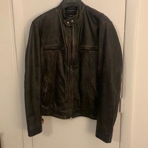 Lucky Brand Jeans size Large Black Bonneville Leather Jacket